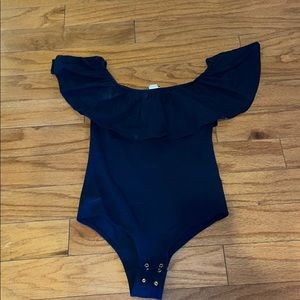 JCREW FACTORY RUFFLE OFF THE SHOULDER BODYSUIT